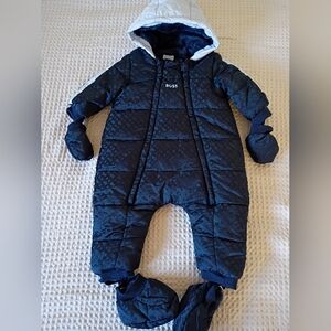 Boss Dark Blue Quilted Snowsuit